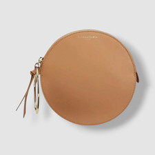 Sara Battaglia Women`s Brown Leather Clutch Bracelet Handbag Purse Bag