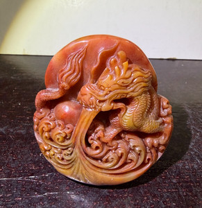 Wonderful Vtg. Chinese Colorful Shoushan Stone Sculpture Seal