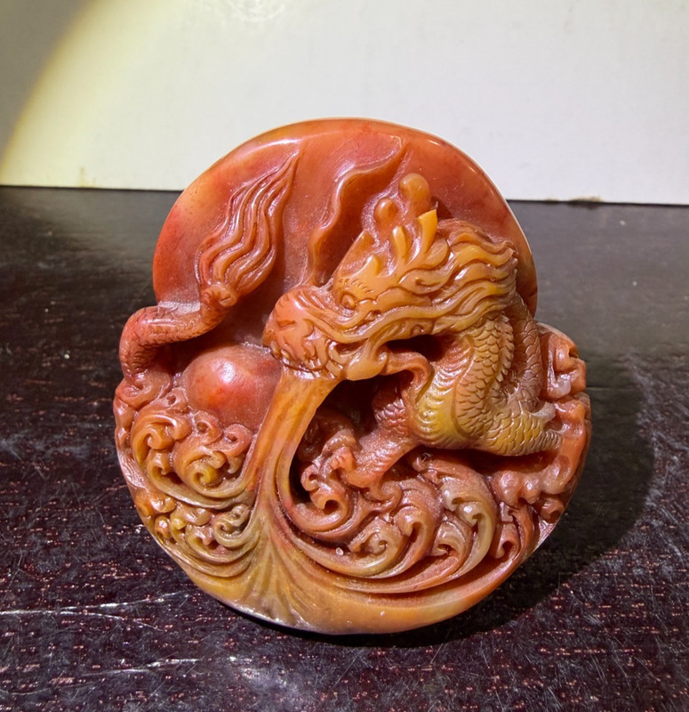 Wonderful Vtg. Chinese Colorful Shoushan Stone Sculpture Seal