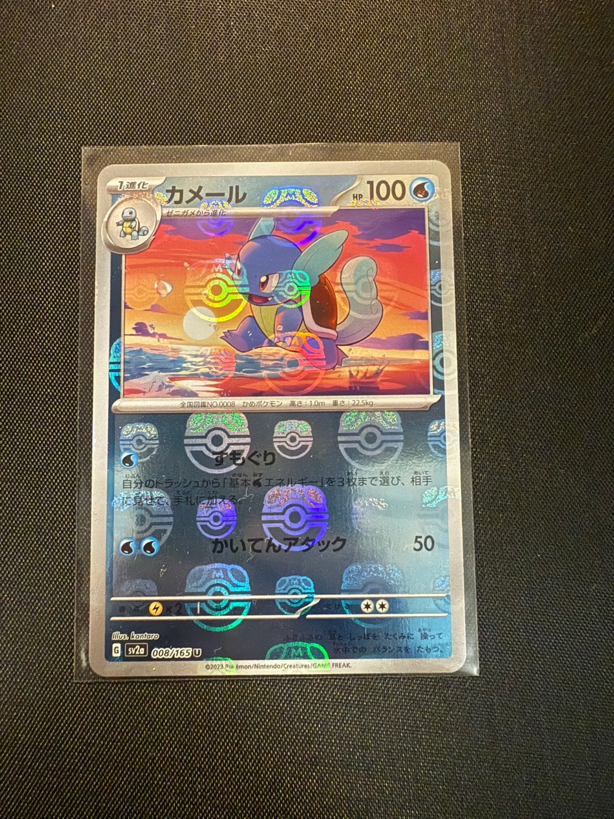 Wartortle 008/165 - SV2a 151 - Masterball Reverse Holo - Japanese Pokemon - NM