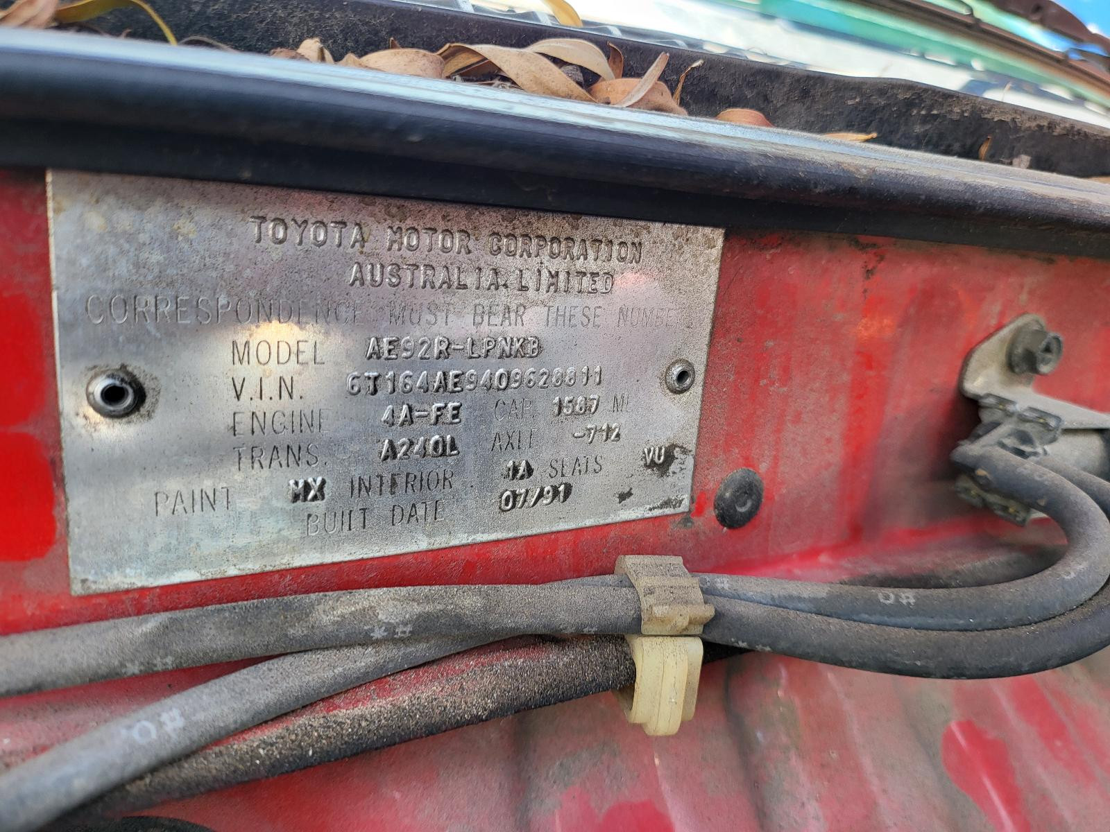 Toyota Corolla Steering Column AE92 06/1989-08/1994 - thumbnail 5