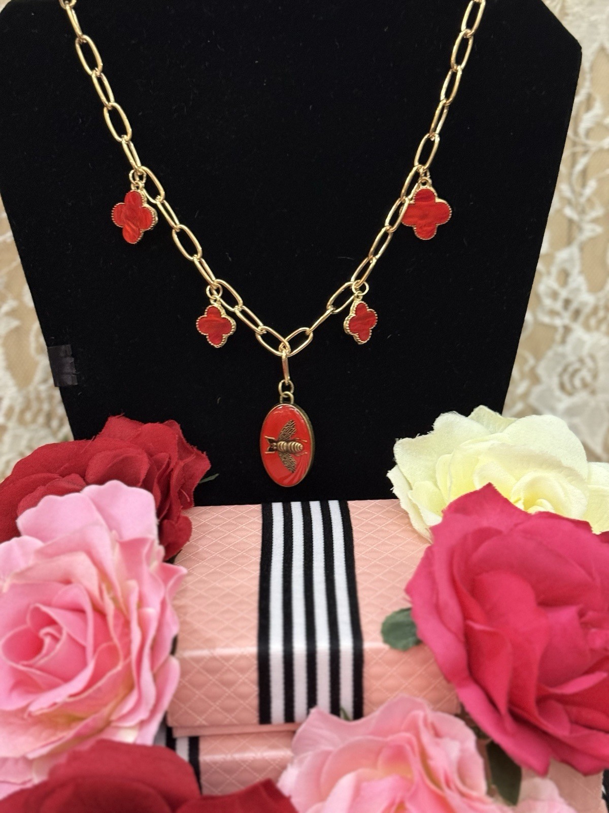 Authentic Bee Charm  Upcycled Into A Beautiful Go… - image 1