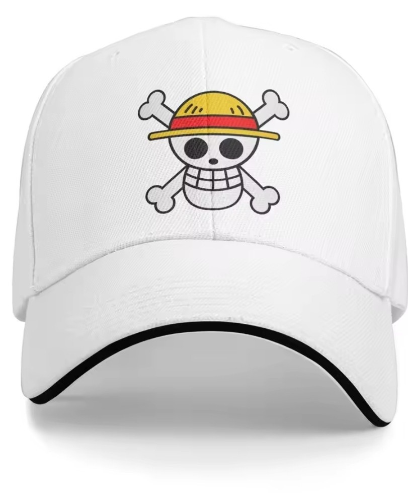 Gorra One Piece Ajustable Luffy Blanco Sombrero Unisex Verano 2026