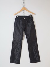 Vintage VERSACE Jeans Signature Shimmer Black Finish Straight Leg Pants