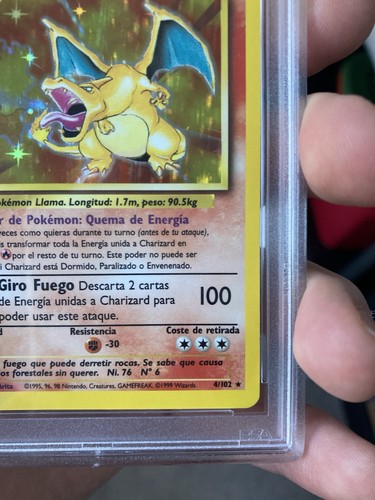 ~ESP~ SPANISH PSA 9 Charizard Base Set 4 Holo Pokemon Card - Picture 7 of 13