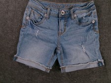 Justice Jeans Shorts Girls 14 Light Blue Distressed Frayed Causal Summer