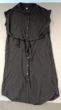 Old Navy Maternity Black Shirt Dress  Size Large 100% Cotton Gauze