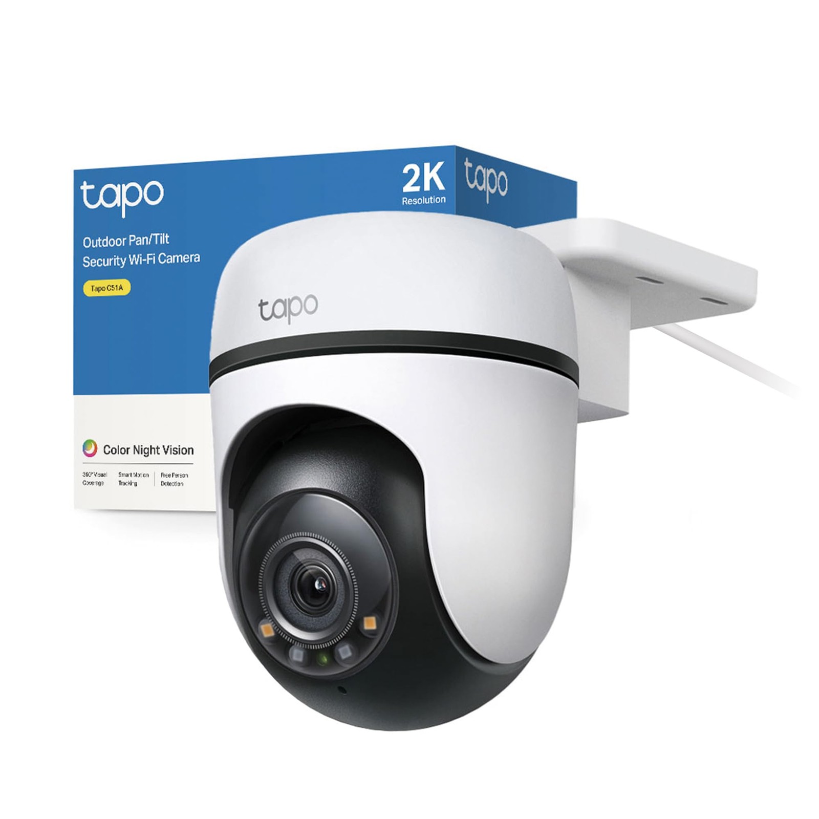Telecamera Wi Fi Esterno Visione Notturna a Colori 2K 3MP Telecamera WiFi 360°