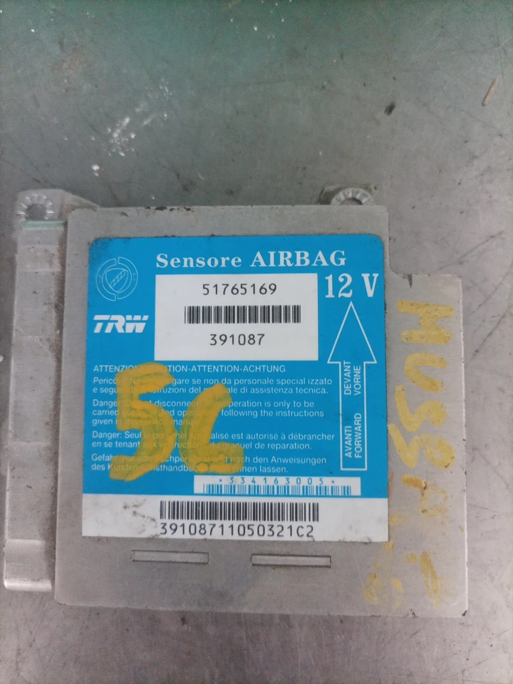 centralina airbag LANCIA MUSA (350_) 12V  51765169  391087  334163005 - Immagine 2 di 3
