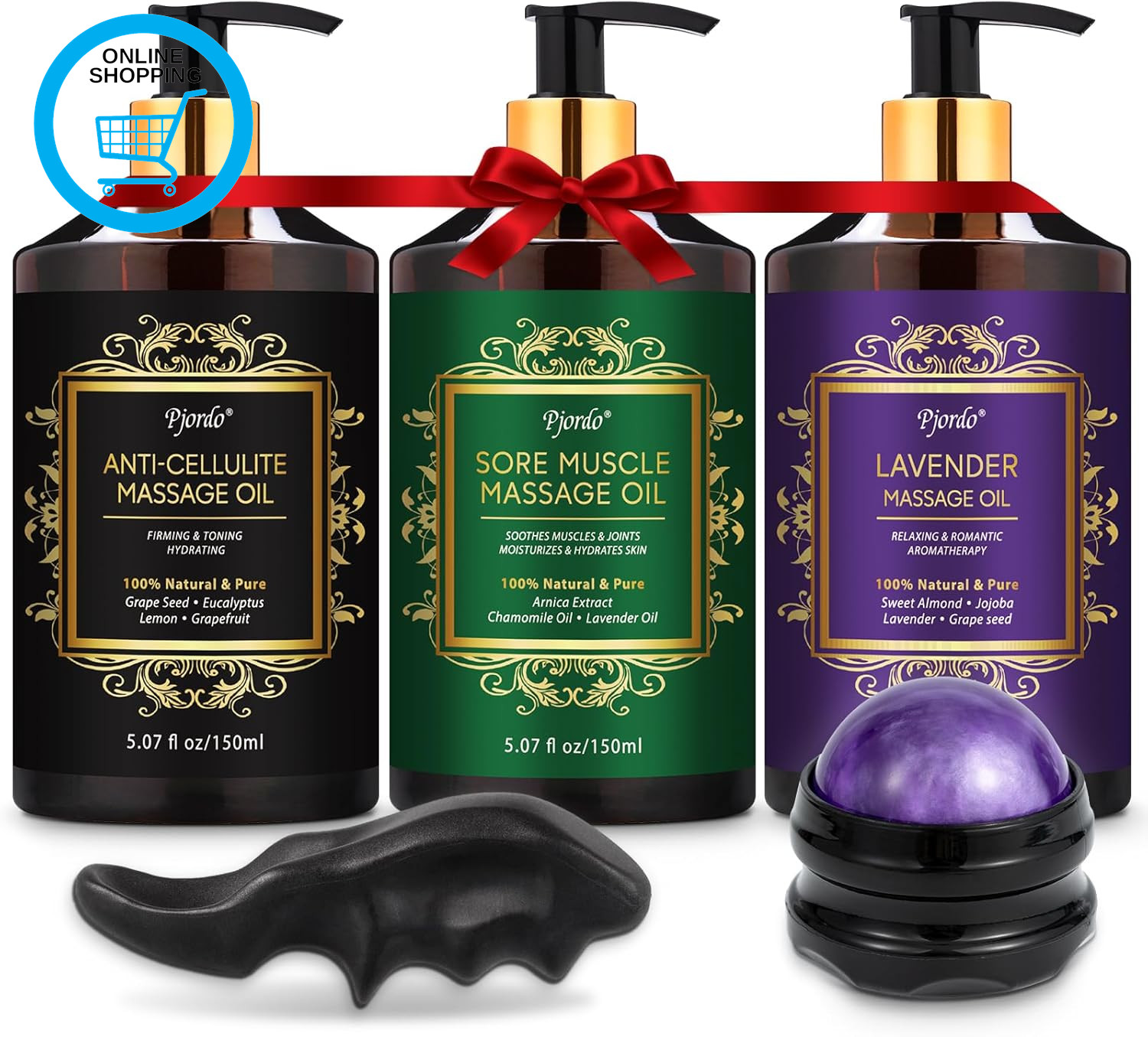 3 Pack Massage Oil for Massage Therapy, Lavender Oil for Relaxation, Sore Muscle