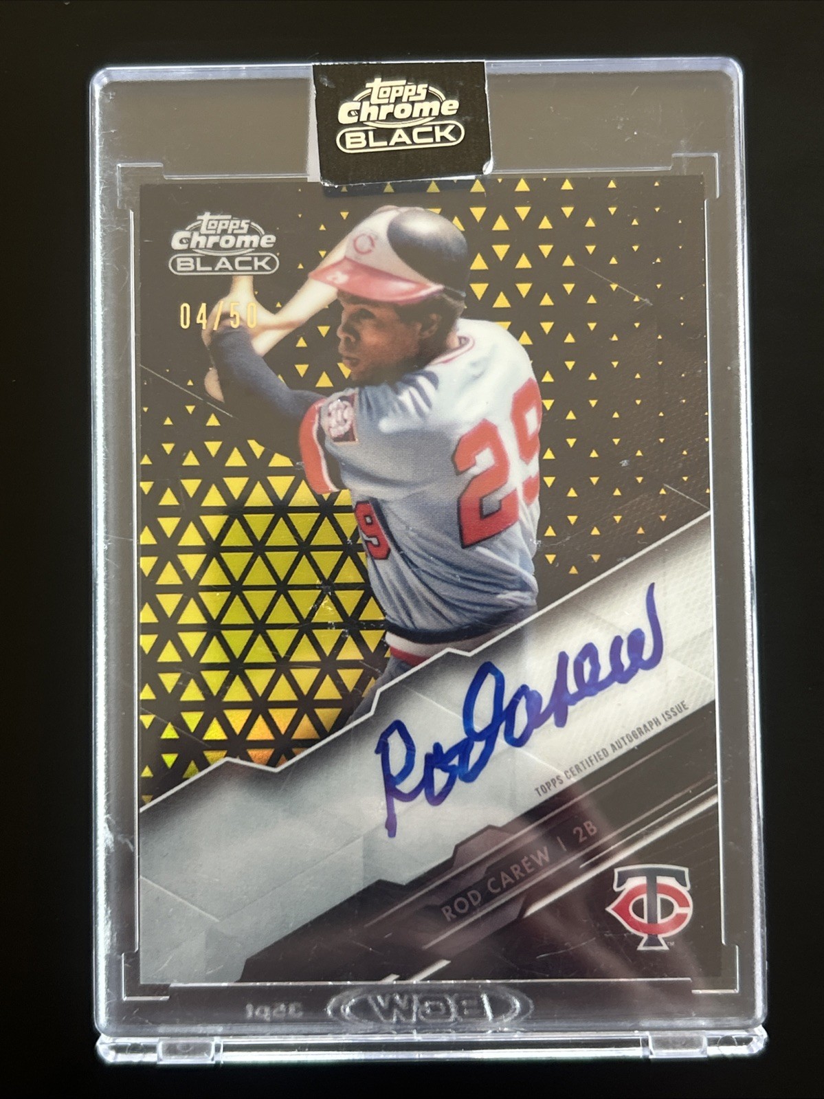 2020 Topps Chrome Black Gold Refractor Auto Rod Carew #04/50 SP #CBA-RC Sealed