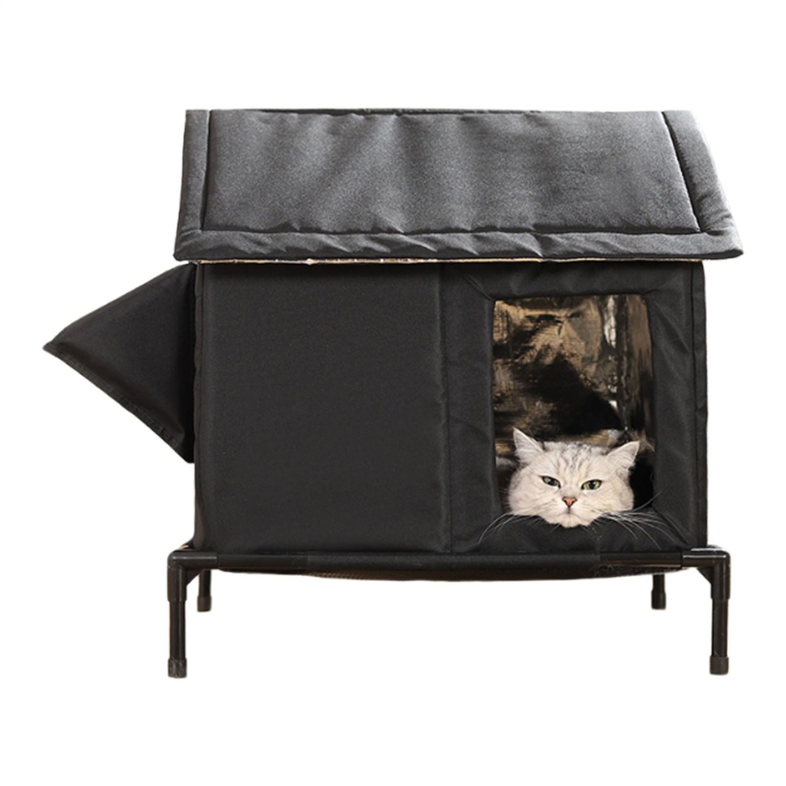 Outdoor Heated Cat House in Winter,Extremely Insulated & Weatherproof,Elevated