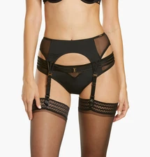 Bluebella L10107 Women's Black Laura Suspenders Garter Belt Size 14/XXL