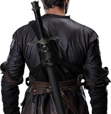 HOMELEX Medieval Leather Back Sword Shoulder Frog - Adjustable Sheath Holster