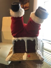 Gemmy Industries Animatronic Santa Stuck in Chimney – Upside Down Holiday Decor