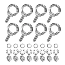 8-Sets Stainless Eyebolt M10x26mm Shoulder Lifting Eye Bolt with Nuts Washers
