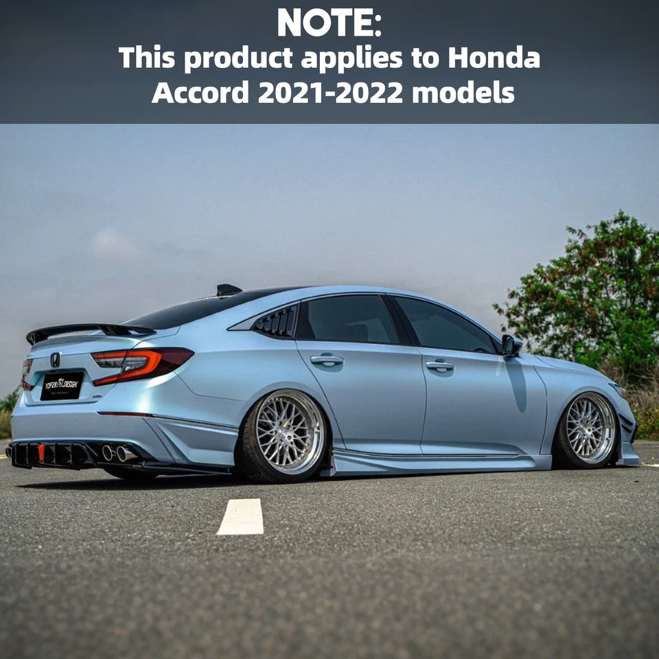 Difusor divisor de labios LED de fibra de carbono para parachoques trasero Honda Accord 2020-2021 Foto 4 de 4