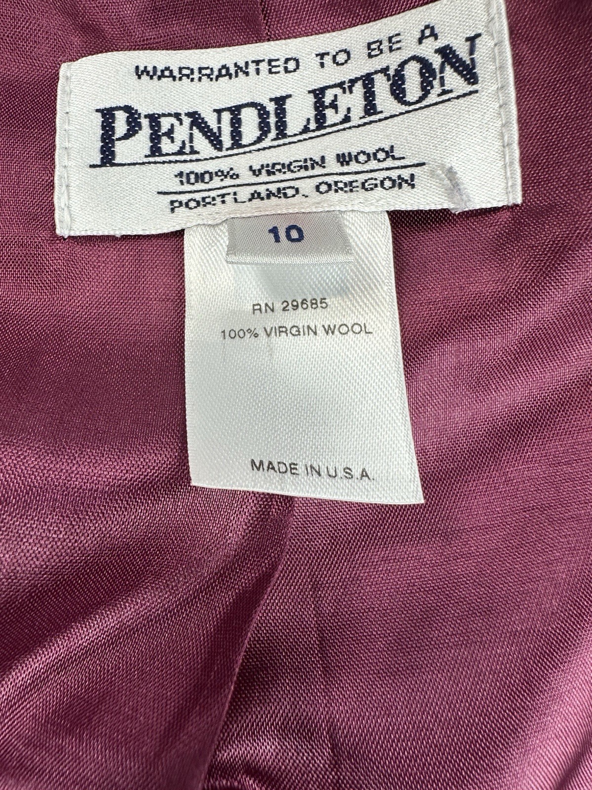 Pendleton Jacket 100% Virgin Wool Button Up Blaze… - image 5