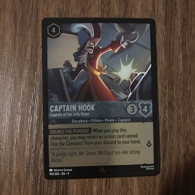 Disney Lorcana Fabled Captain Hook Captain of the Jolly Roger Rare Foil 190/204