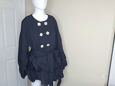 MOYURU Womens Black Belted Button Front Long ...