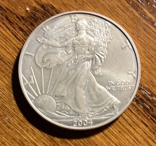 2004 Walking Liberty American Eagle .999 FINE SILVER Dollar Coin 1oz. USA