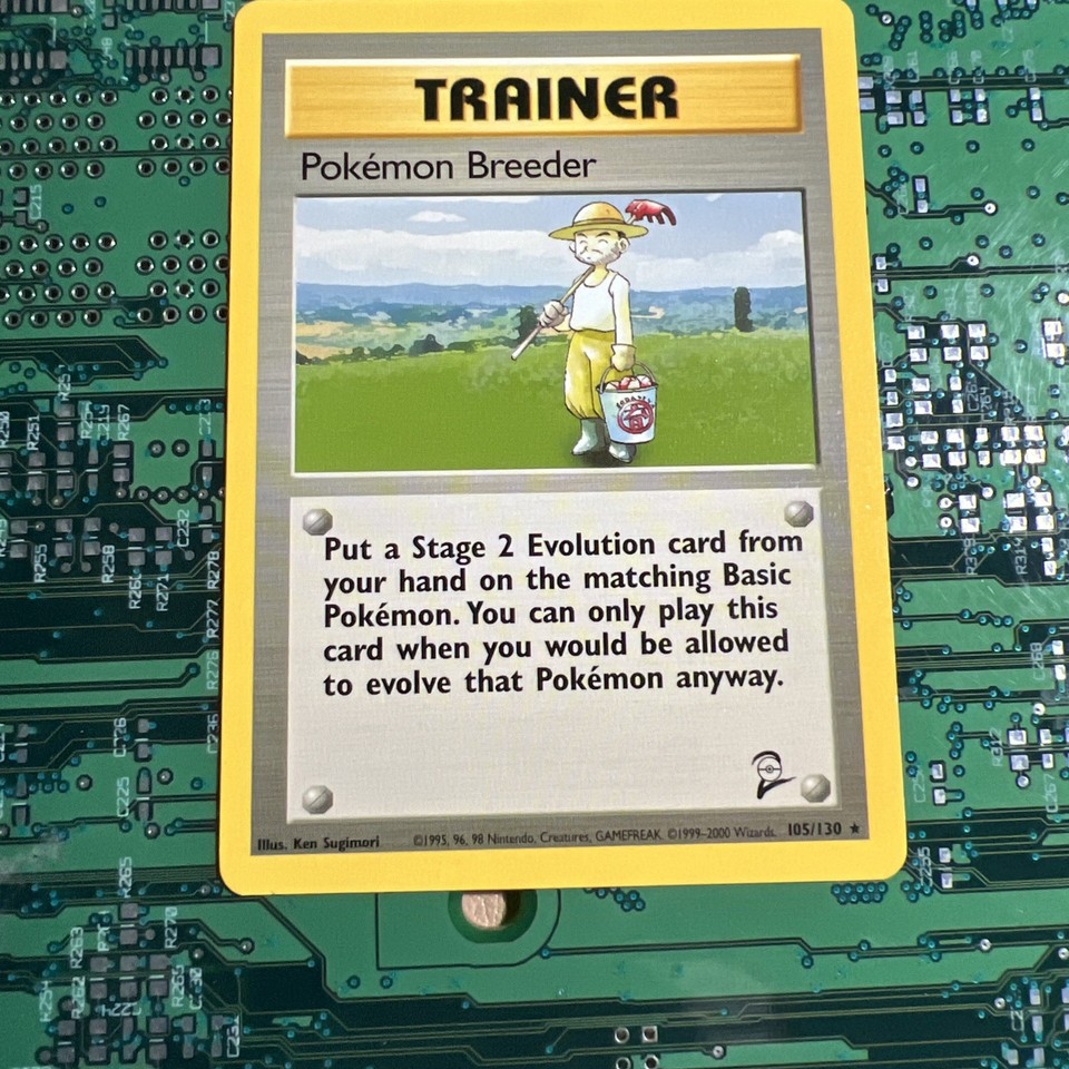 Pokemon Breeder 105/130 Base Set 2 Rare Trainer Pokemon Card WOTC ...