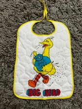 Vintage 80s Big Bird Baby Bib