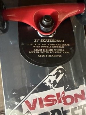 Brand NEW Vision Street Wear Skateboard Pinned 31” Pro Concave
