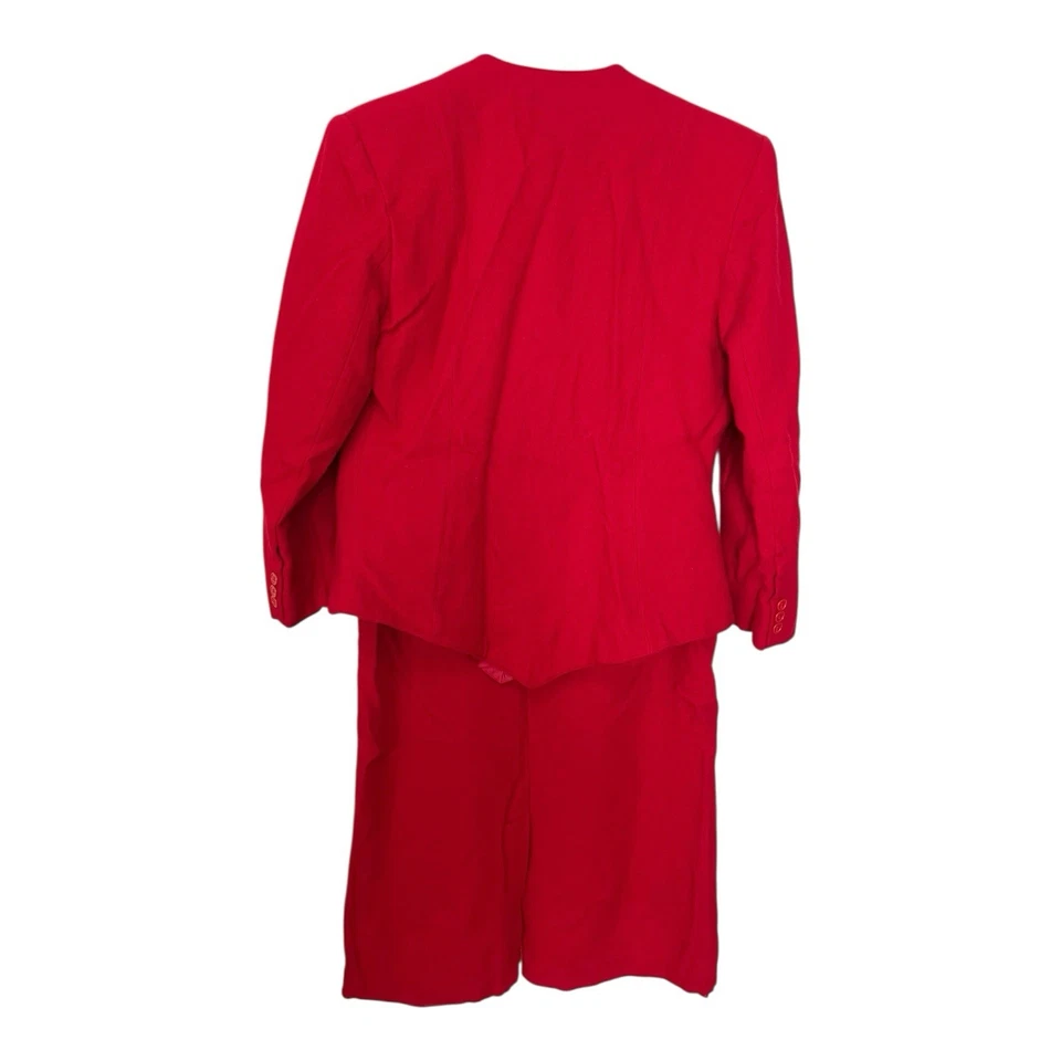 Conjunto de traje falda vintage Central Park International talla 14 rojo 80 % lana años 80 Foto 2 de 4