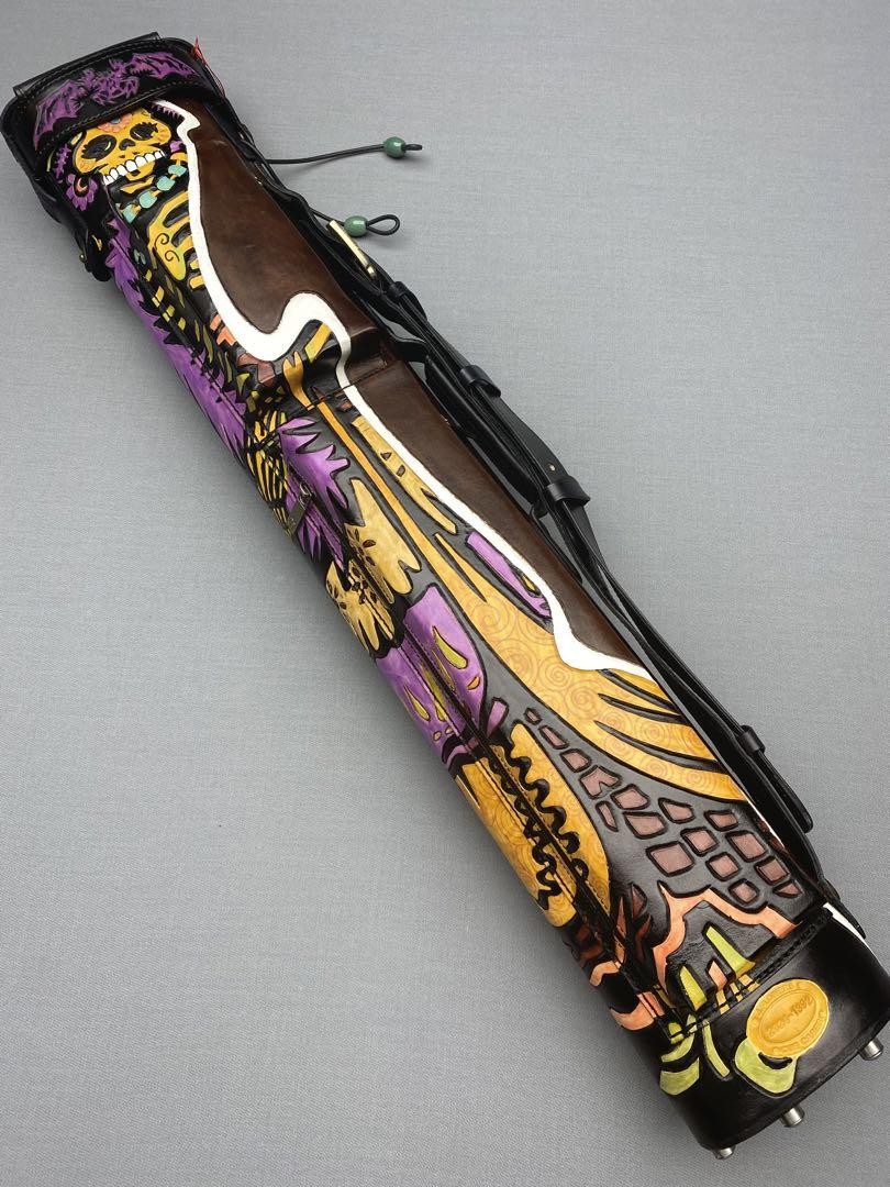 J.Flowers Leather Billiard Cue Case 3B6S Hard 88x14.5x8cm