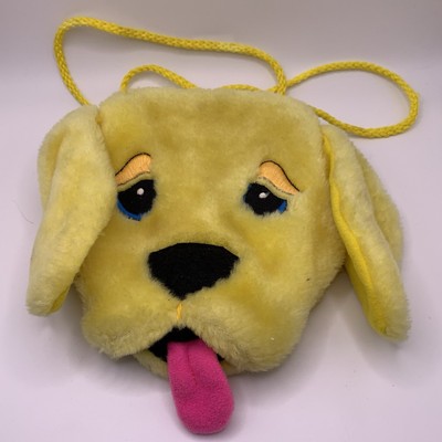 Lisa Frank Fantastic Fashions Vintage Small plush Dog Purse Yellow RARE