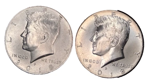 2018 "D"-"P" CLAD MINT ROLL UNCIRCULATED KENNEDY HALF DOLLAR SOME HAVE TONING