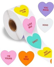 500 PCS Heart Stickers for Kids, Valentines Day Stickers Love 1 x 1 in