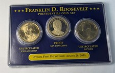 2014 US Franklin D. Roosevelt 32nd Presidential Coin Set - P, S, D-3 Coins