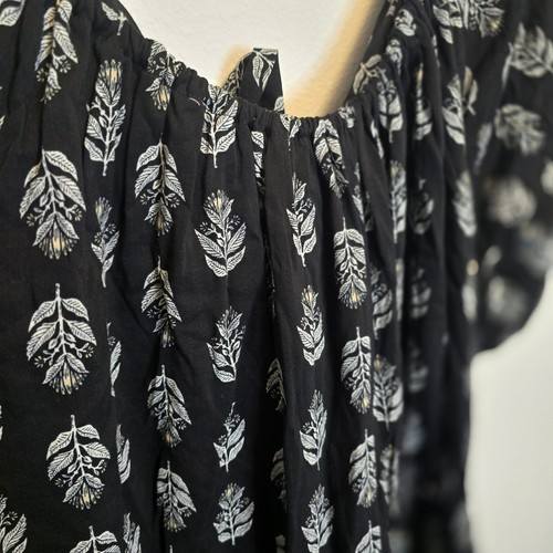 Old Navy Women's Black Puff-Sleeve Printed Tie-Back Mini Swing Dress Size 4X - Picture 2 of 10
