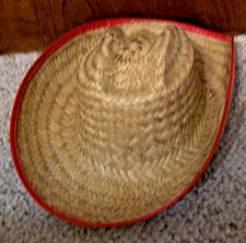 Vintage Childs Cowboy Hat Woven Straw