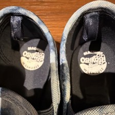 OshKosh B'gosh Girls Washable Slip-On Canvas Shoes Blue Tan Tie-Dye Flat Casual