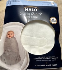 HALO SleepSack Swaddle 3-Way Adjustable Sz Small 3-6 months TOG 1.5 100 Cotton