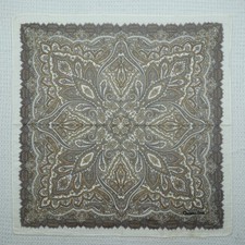 CHRISTIAN DIOR Paisley Jacquard Cotton Mini Scarf Pocket Square 19.5"X 19.5" R41