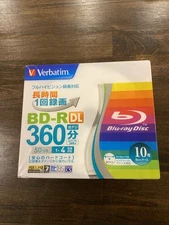 10 Verbatim Blank Blu-ray Discs 50GB BD-R DL 4x bluray with Jewel Case