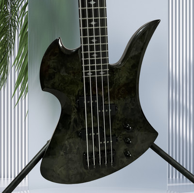 Solid Mockingbird BC Electric Bass Guitar 5 Strings Tree Burl Top Fast Ship