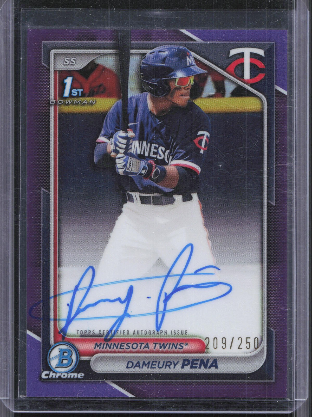 2024 Bowman Chrome #CPA-DPE Dameury Pena Purple Refractor Auto #/250