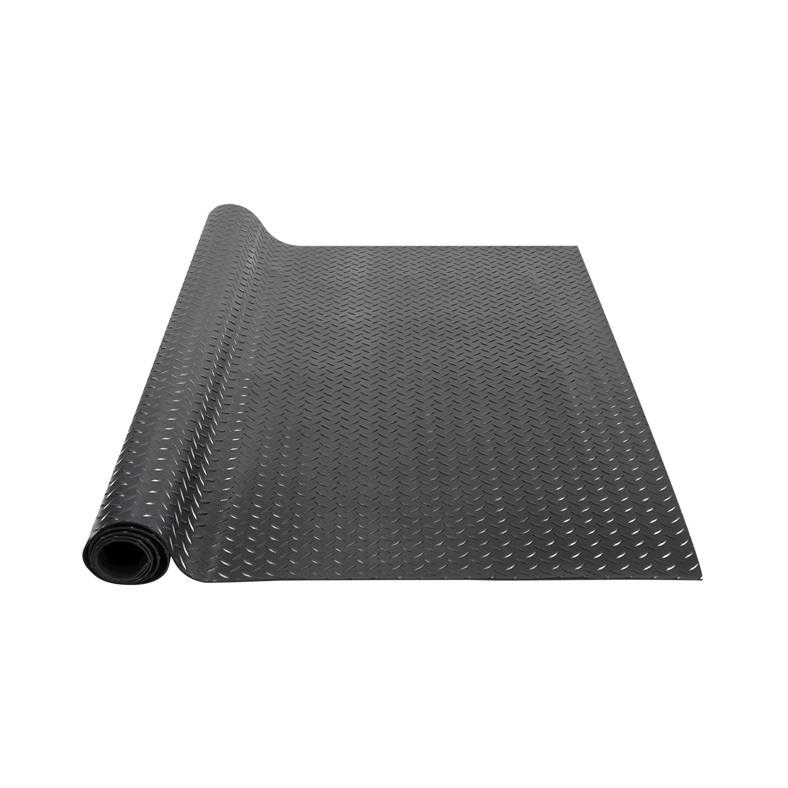Diamond-Plate Rubber Flooring Roll 3mm x 4x6ft Garage Mat Gym Black