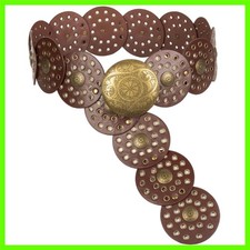 Wide Vintage PU-Leather Western-Disc-Concho-Belt for Women - Boho Cowgirl-Bel...