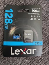 Lexar 128GB microSDXC 633x UHS-I V30 A1 100MB/s Read Memory Card  Adapter