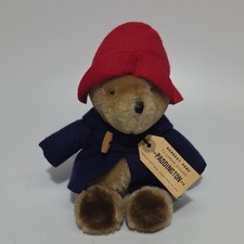 Eden Toys Paddington Bear Plush Bear w/ Red Hat, Blue Coat  Tag, 1975