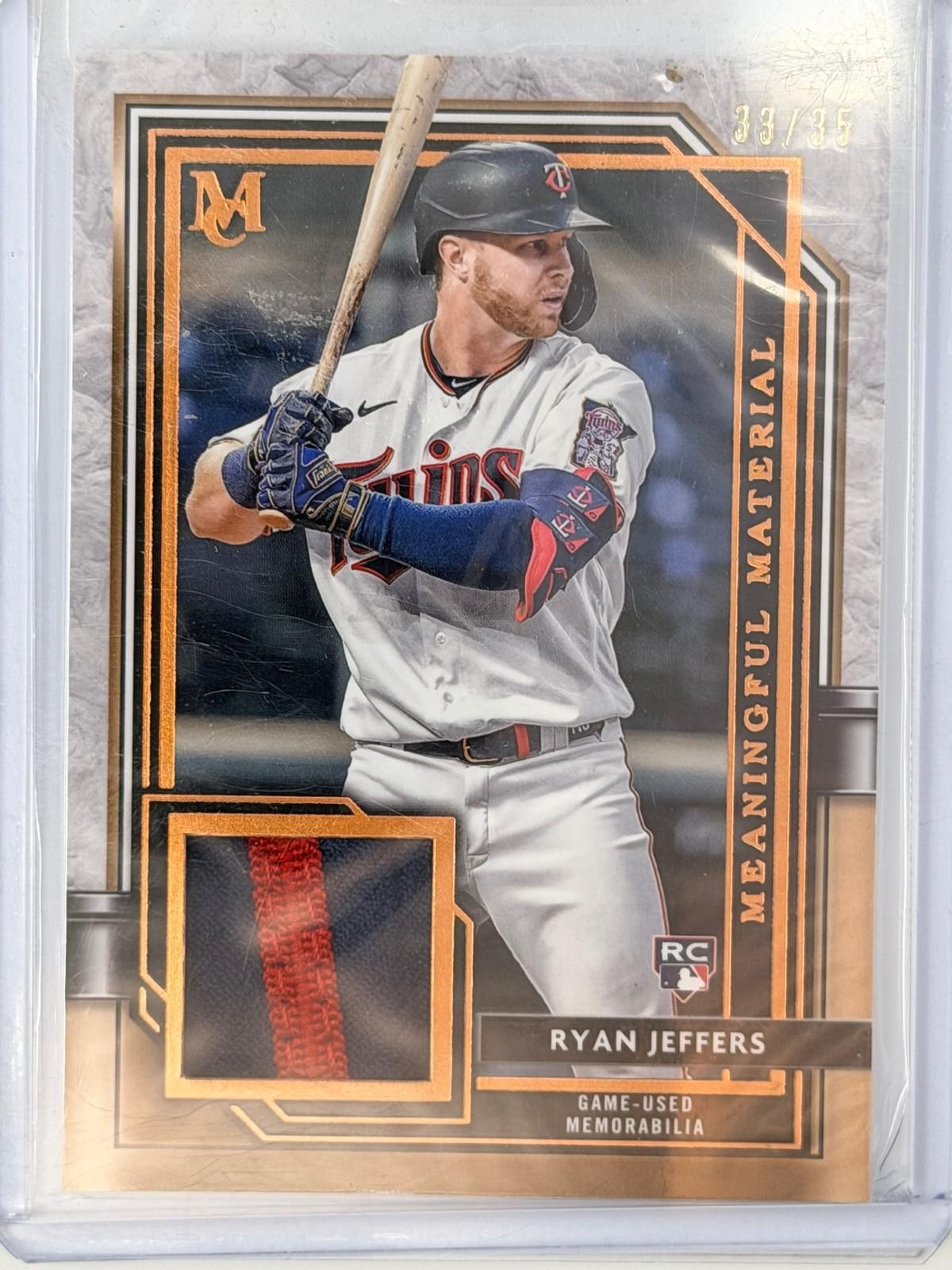 2021 Topps Museum Collection #MMR-RJ Ryan Jeffers Meaningful Material Copper /35