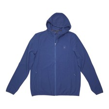 Spyder Active Med Stretch Hooded Jacket Lightweight Zippered Pockets Thumbholes