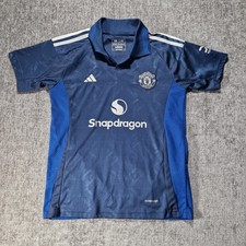 Adidas Manchester United Fußballtrikot Jungen 12-13 Jahre P2P 17", blau, Snapdragon