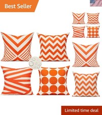 Elegant Orange Outdoor Throw Pillow Covers 18  Square - Set of 4 - Weatherproof